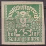 Austria - 1920 - Characters - 45 - Green - Mercury - Scott P41 - 0